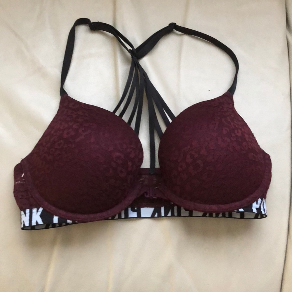 Pink Push up Pigeonnant Bra